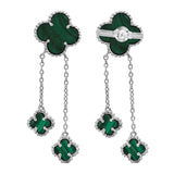 925 Sterling Silver Natural Malachite Gemstone Beautiful Dangle Earring