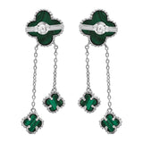 925 Sterling Silver Natural Malachite Gemstone Beautiful Dangle Earring