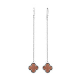 925 Sterling Silver Natural Tiger Eye Gemstone Dangle Earring