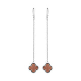 925 Sterling Silver Natural Tiger Eye Gemstone Dangle Earring