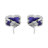 925 Sterling Silver Natural Blue Lapis Lazuli Gemstone Stud Earring