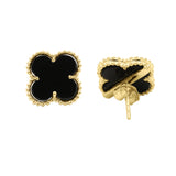 925 Sterling Silver Natural Black Onyx Gemstone Stud Earring