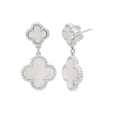 Natural Mother of Pearl 925 Sterling Silver Clover Shaped Earring