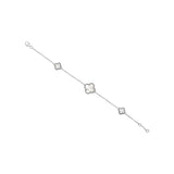 925 Silver Clover Shape Mother Of Pearl Gemstone Bracelet