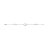 925 Silver Clover Shape Mother Of Pearl Gemstone Bracelet