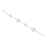 925 Silver Mother Of Pearl Gemstone Clover Bracelet