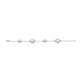 925 Silver Mother Of Pearl Gemstone Clover Bracelet