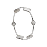 Mother Of Pearl Clover 925 Silver Bangle Bracelet