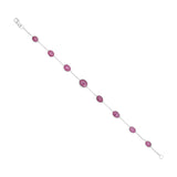 Natural Red Ruby Gemstone 925 Silver Bracelet