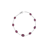 Natural Red Ruby Gemstone 925 Silver Bracelet