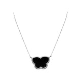 Butterfly Shape Black Onyx Gemstone Necklace