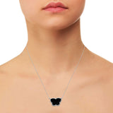 Butterfly Shape Black Onyx Gemstone Necklace