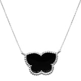 Butterfly Shape Black Onyx Gemstone Necklace