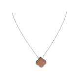 Natural Chalcedony Gemstone Clover Necklace