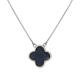 Natural Blue Sapphire Gemstone Clover Necklace