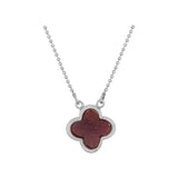 Natural Ruby Gemstone Clover Necklace