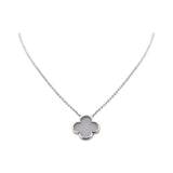925 Silver Chalcedony Gemstone Clover Necklace