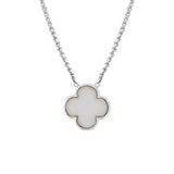 925 Silver Chalcedony Gemstone Clover Necklace