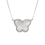 Butterfly Style Mother of Pearl Gemstone Necklace