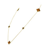 925 Silver Natural Tiger Eye Gold Plated Necklace