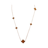 925 Silver Rose Gold Plated Silver Tiger Eye Necklace