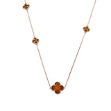 925 Silver Rose Gold Plated Silver Tiger Eye Necklace