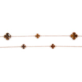 925 Silver Rose Gold Plated Silver Tiger Eye Necklace