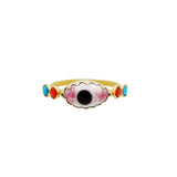 14k Gold Enamel EYE Shaped Beautiful Ring For Womens