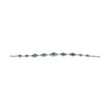 Natural Malachite Gemstone Clover Style 925 Silver Bracelet