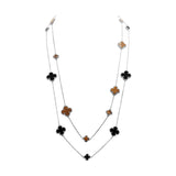 925 Silver Black Onyx And Tiger Eye Gemstone Necklace