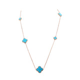 925 Sterling Silver Rose Gold Plated Natural Turquoise Gemstone Necklace
