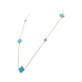 925 Sterling Silver Rose Gold Plated Natural Turquoise Gemstone Necklace