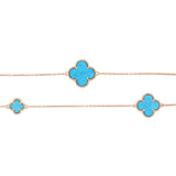 925 Sterling Silver Rose Gold Plated Natural Turquoise Gemstone Necklace