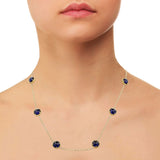 Natural Round Kyanite Gemstone 925 Sterling Silver Gold Plated Necklace