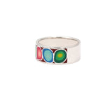 Silver Multi Color Enamel Meenakari Ring