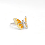 925 Sterling Silver Butterfly Enamel Ring