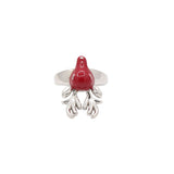 Handmade Deer Head Red Enamel Unique Ring Gift For Her