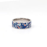 Beautiful Blue Enamel Work Unique Designer Ring For Her