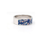 Beautiful Blue Enamel Work Unique Designer Ring For Her