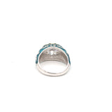Blue Enamel Gold Plating Cubic Zircon Stone Ring
