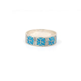 925 Silver Enamel Painted Ring Band Ring For Women