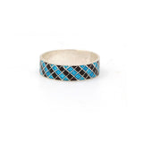 Blue & Black Enamel 925 Sterling Silver Ring For Her