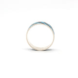 Blue & Black Enamel 925 Sterling Silver Ring For Her