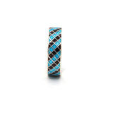 Blue & Black Enamel 925 Sterling Silver Ring For Her