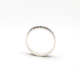 Silver Green & Black Enamel Ring