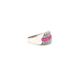 925 Sterling Silver Natural Ruby Gemstone & Cubic Zircon Stone Ring