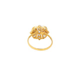 925 Sterling Silver American Diamond Gold Plated Floral Ring