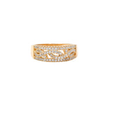 925 Sterling Silver Cubic Zircon Gold Plated Designer Band Ring