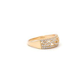 925 Sterling Silver Cubic Zircon Gold Plated Designer Band Ring