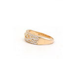 925 Sterling Silver Cubic Zircon Gold Plated Designer Band Ring